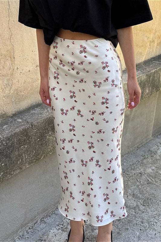 Floral High Waist Slim Pencil Skirt
