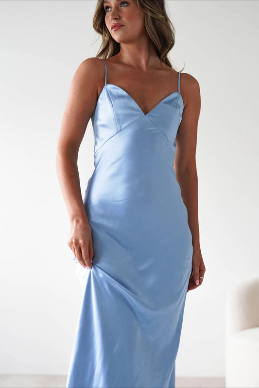 Satin Backless Tie Party Dress