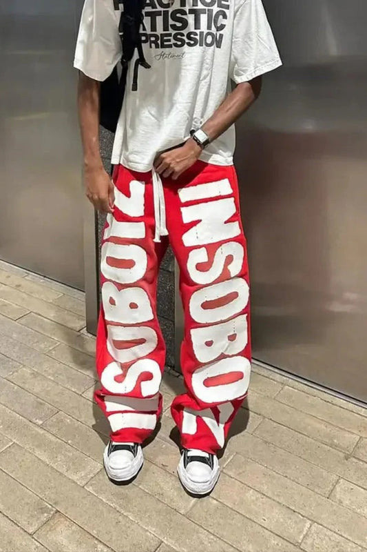 Harajuku Mysterioshop Letter Patch Pant