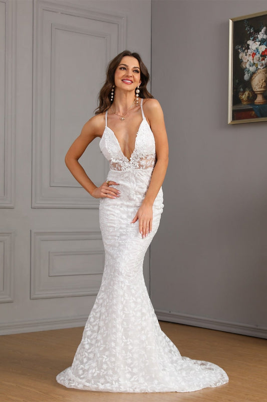 Sleeveless Train Bodycon Formal Dress