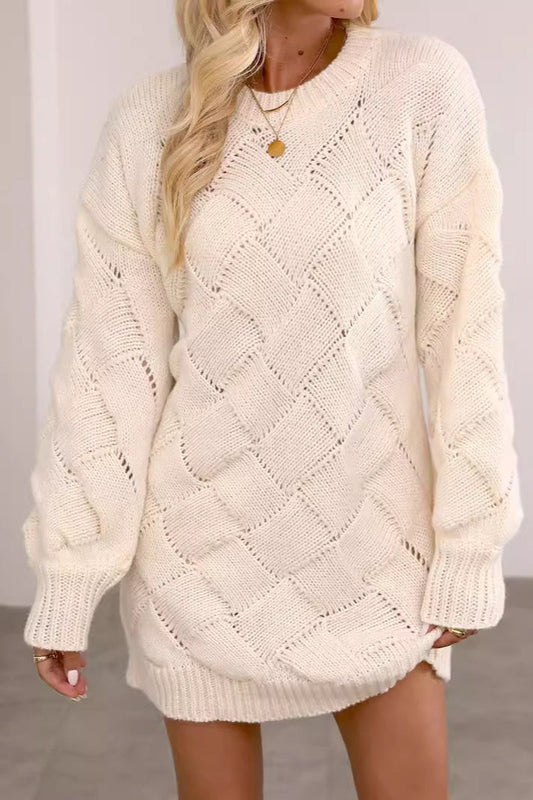 Argyle Knit Bodycon Sweater Dress