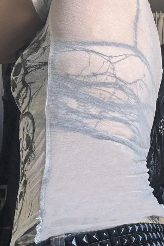 Sexy Mesh See-Through Crop T-Shirt