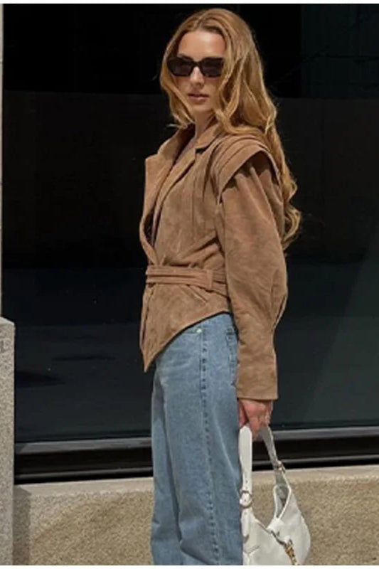 Trendy Tie Waist Short Coat