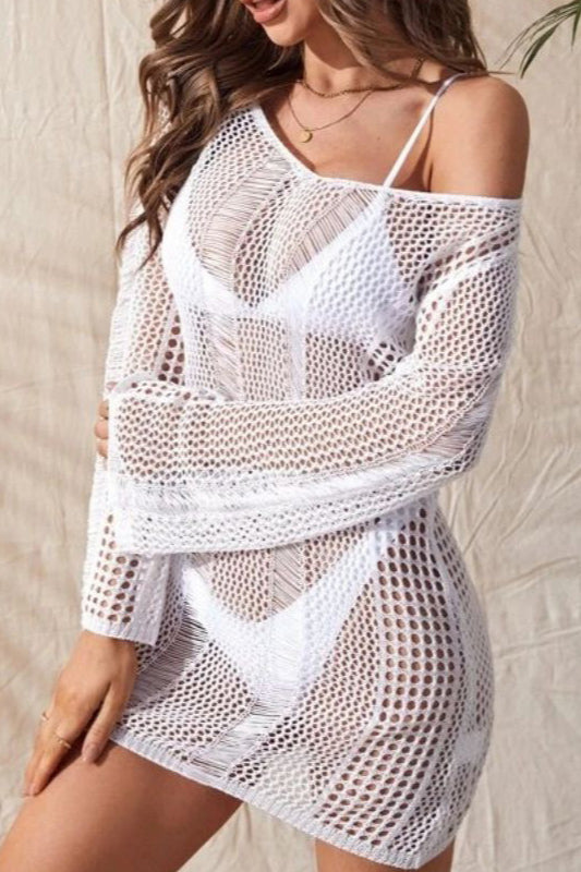 Sexy Backless Crochet Bikini Cover Up