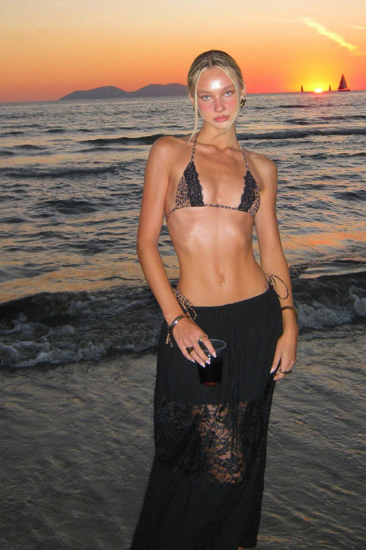 Leopard Lace Three Piece Swim Set