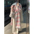Rainbow Plaid Wool Office Overcoat