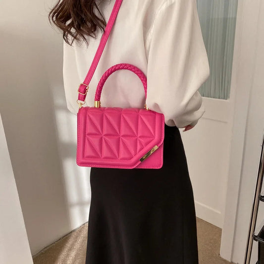 Plaid PU Leather Designer Crossbody Handbag