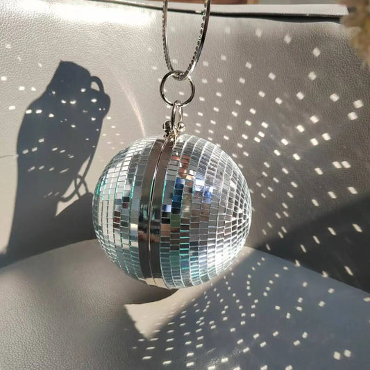Reflective Disco Ball Party Clutch Wristlet