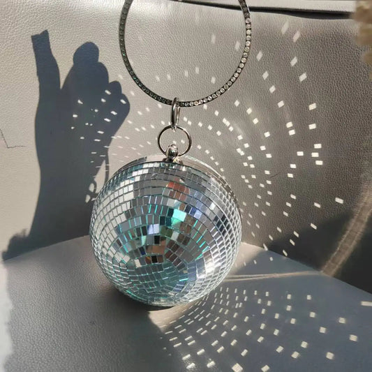 Reflective Disco Ball Party Clutch Wristlet