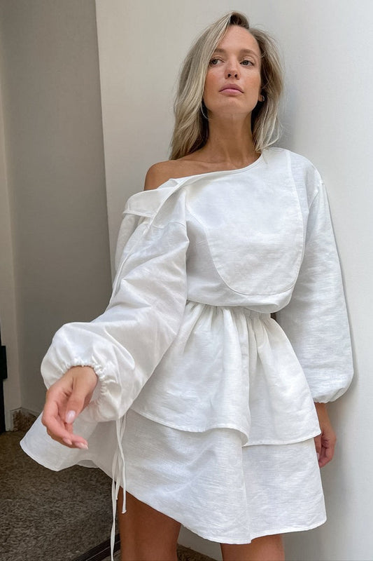 Double Layer Waisted Boho Dress