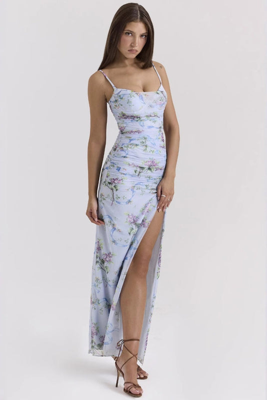 Floral Spaghetti Strap Slim Fit Maxi Dress