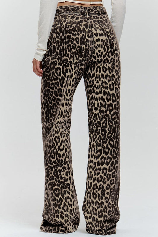 American Retro Leopard High Waist Pant