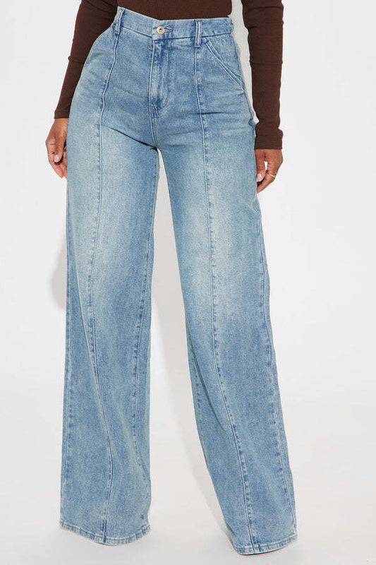 Loose Fit Washed Straight Jean