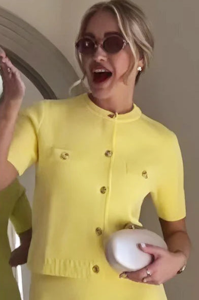 Short Sleeve Knit Crop Cardigan