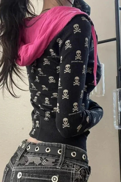 Rebellioshop Dark Skull Hoodie