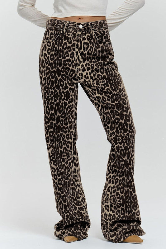 American Retro Leopard High Waist Pant