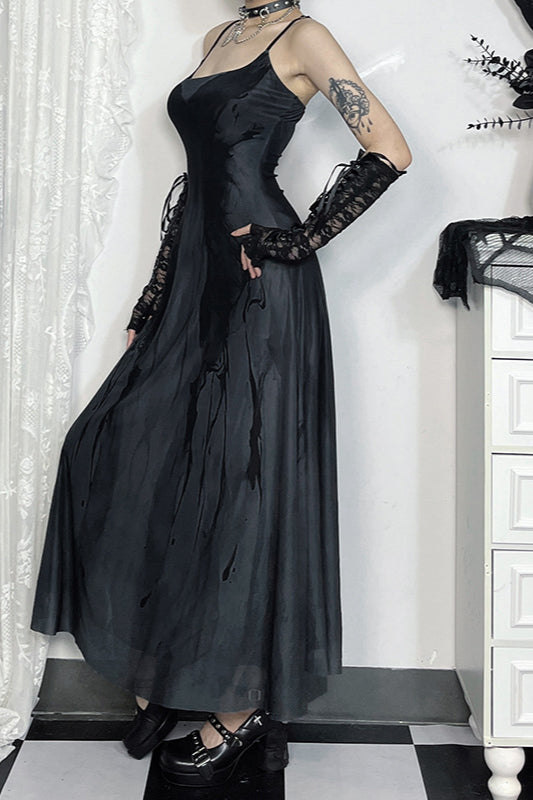Strap Butterfly Mesh Gothic Dress