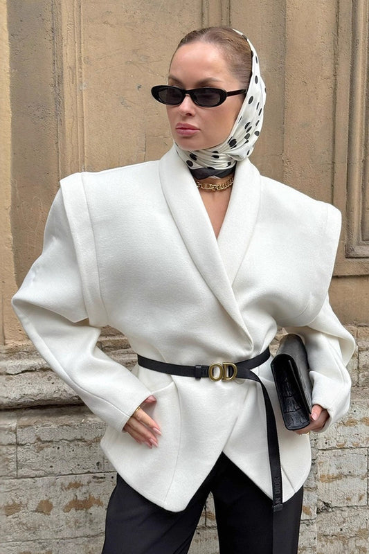 Vintage Wool Blend Belted Waist Coat