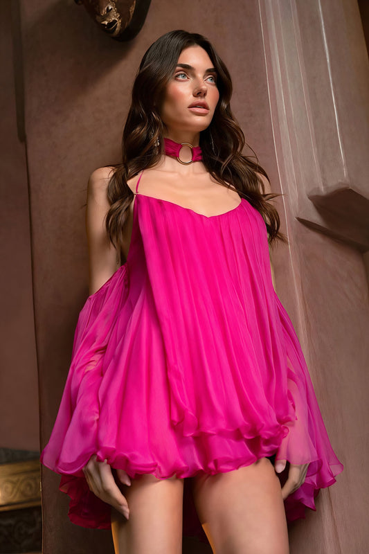 Sexy Cami Relaxed Flared Sleeve Mini Dress