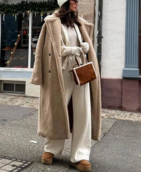 Vintage Wool Blend Double-Breasted Overcoat