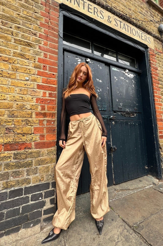 Summer Loose Fit Drawstring Parachute Cargo Pant