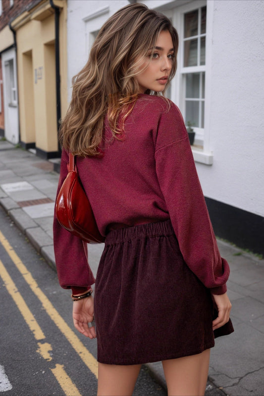 Corduroy A-Line Bodycon Skirt