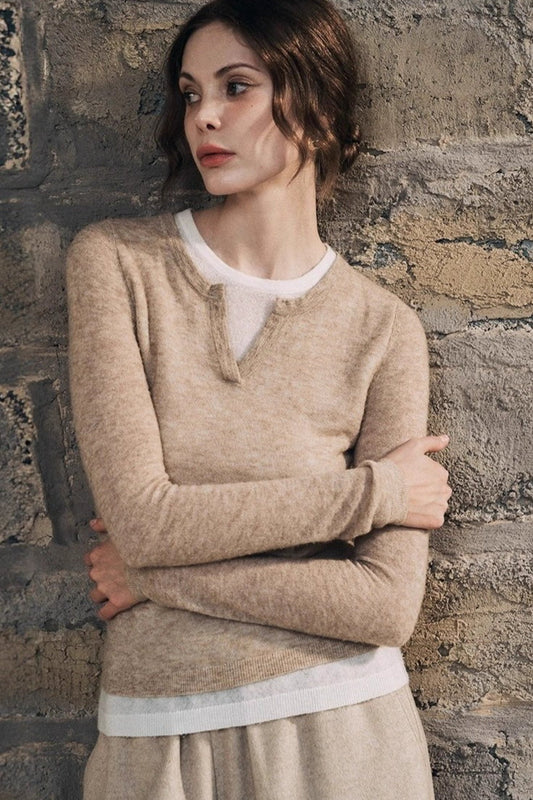 Wool Blend Layered Look Bloshope