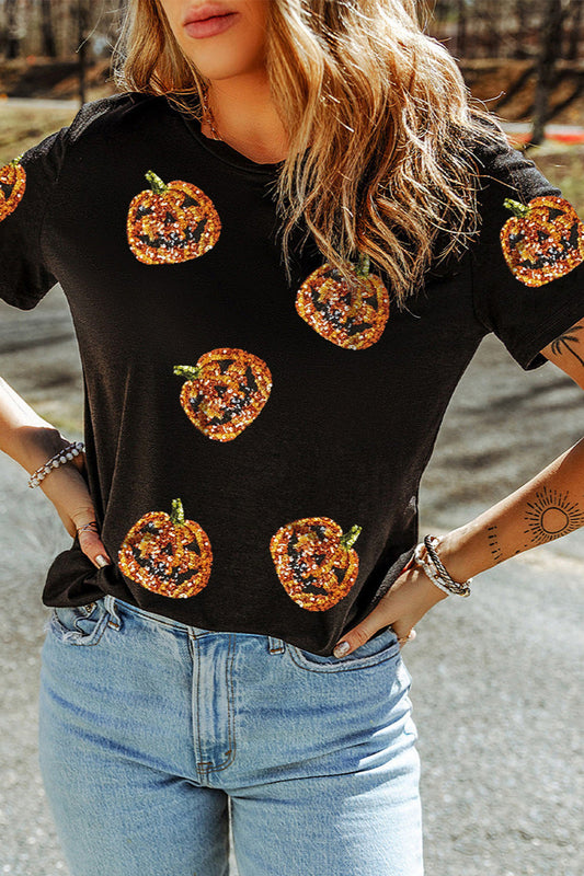 Sequin Patchwork Casual T-Shirt