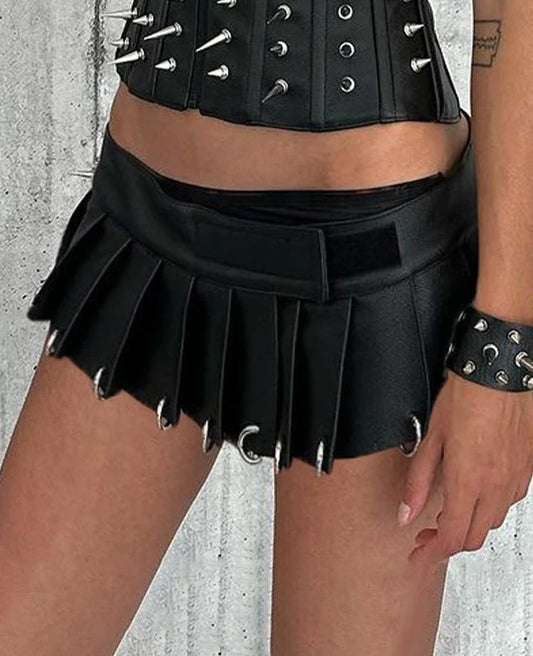 Solid Leather Skirt