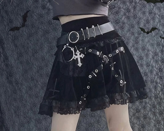 Embroidered Lace Half A-line Skirt