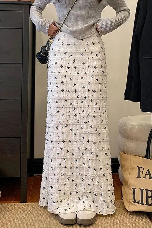 Lace Floral Plshop Size High Waist Mermaid Skirt