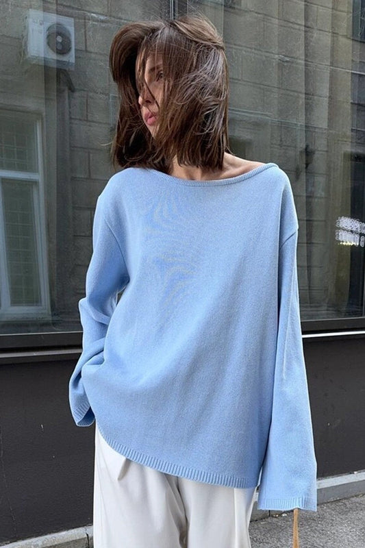 Backless Loose Fit Knit Bloshope