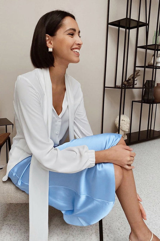 Satin Fishtail Midi Skirt