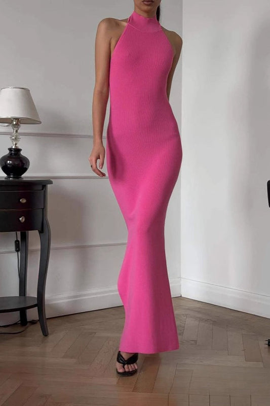 Sexy Bodycon Halter Maxi Dress