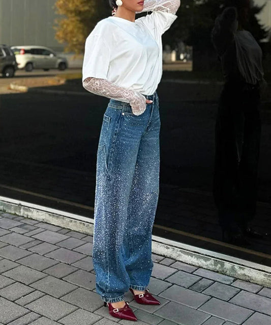 Sparkling Gothic Tall Waist Denim Pant