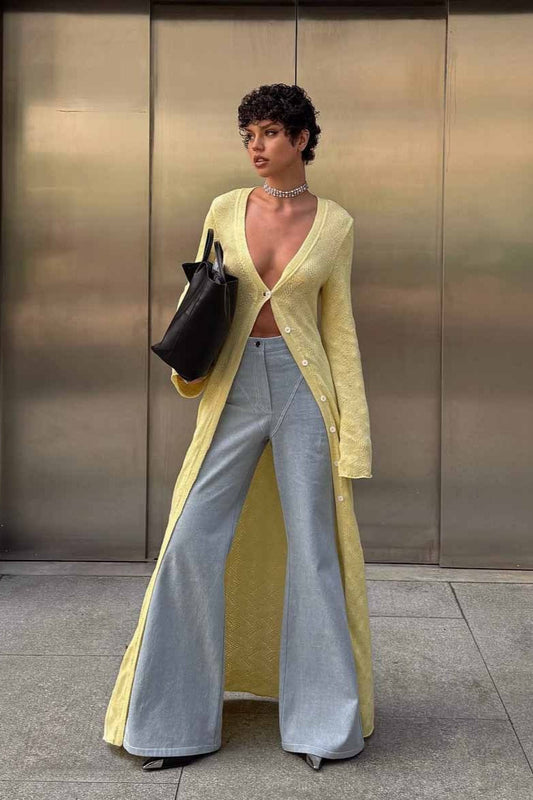 Lazy-Style Christmas Printed Loose Knit Cardigan