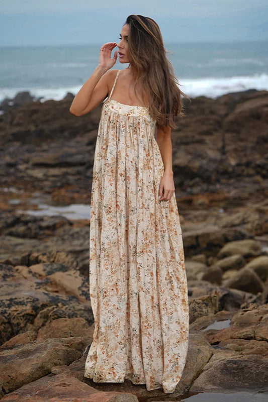 Floral Print Plus Size Sleeveless Maxi Dress