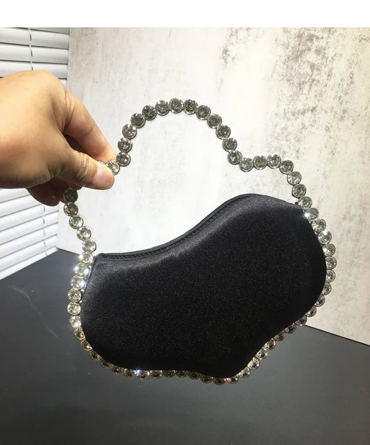 Sequin Diamond Cloud Shape Evening Wristlet