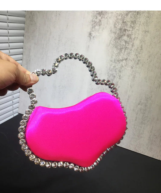 Sequin Diamond Cloud Shape Evening Wristlet