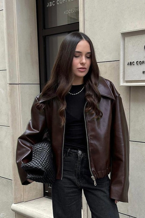 Fashion PU Leather Biker Jacket