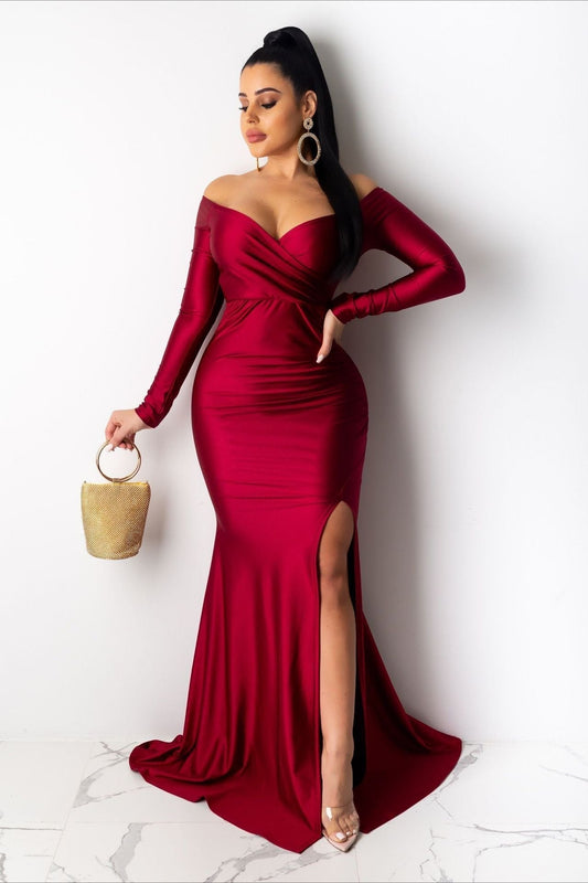 Long Sleeve Bodycon Maxi Formal Dress