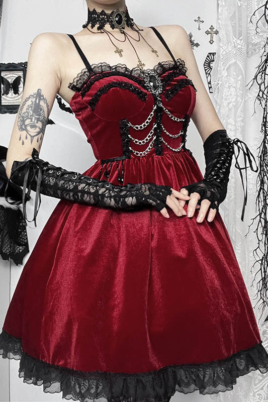 Chain Lace A閳ユ厵ine Gothic Dress
