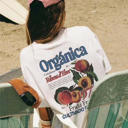 90s Peach Cottagecore Fruit T-shirt