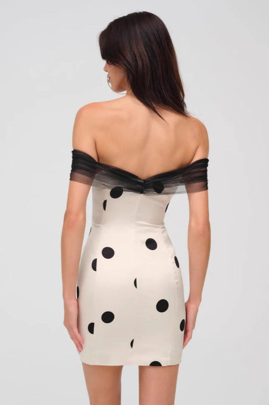 Sexy Off-Shoulder Mesh Bshoptier Mini Dress