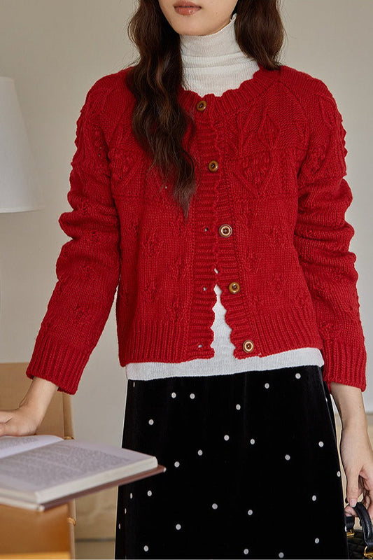 Vintage Crochet Knit Cardigan