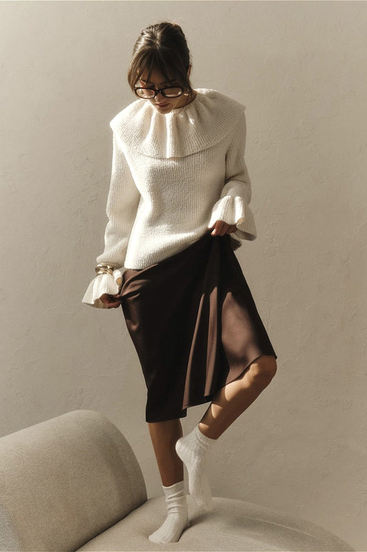 Vintage Ruffle Flare Sleeve Bloshope