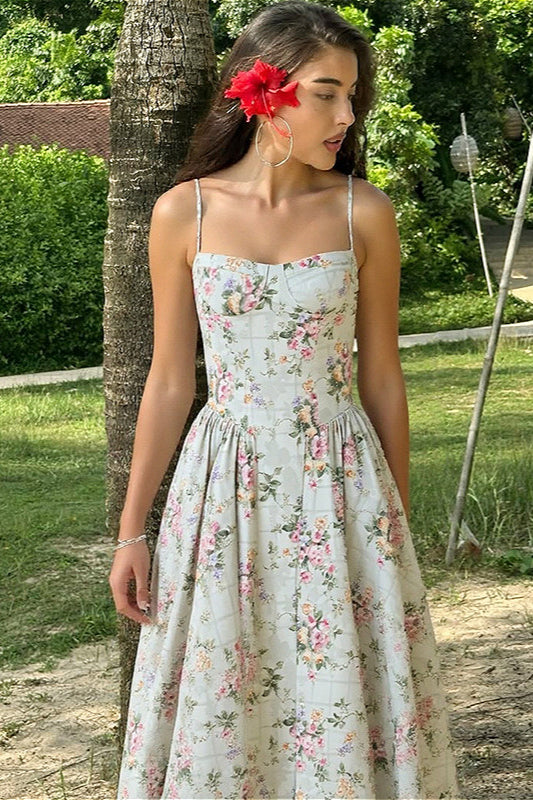 Cami Waist Slim Sexy Versatile Floral Dress