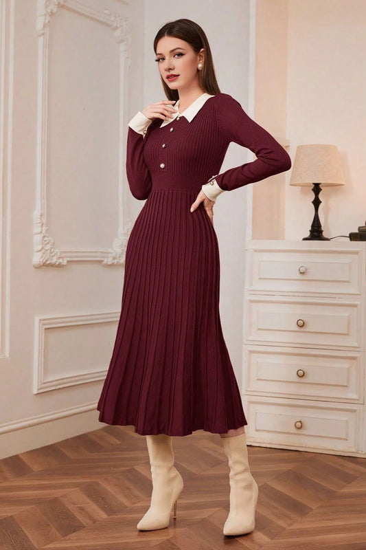 Vintage Knit A-Line Sweater Dress