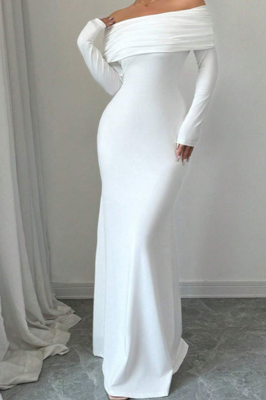 Off Shoulder Ruched Bodycon Formal Dress