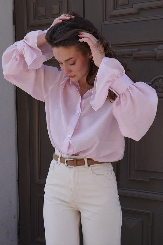 Tencel Button Up Long Sleeve Bloshope